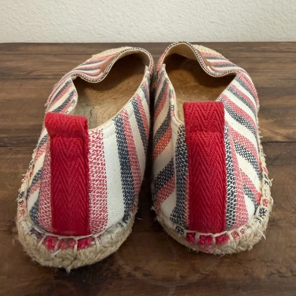 Tommy Hilfiger Striped Canvas TH Logo Espadrille Shoes. Size 8.